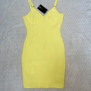 Yellow Bandage Mini Dress